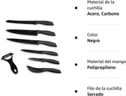 დანების ნაკრები Set 7 cuchillos titanium